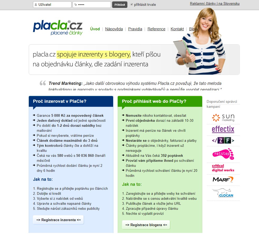 PlaCla homepage